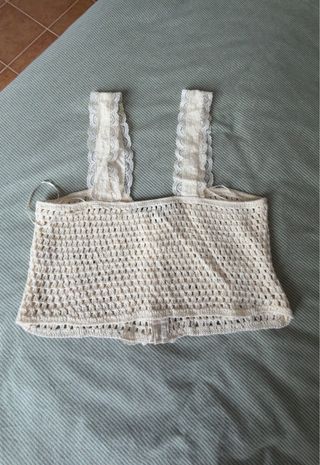 Top Zara Crochet Encajes