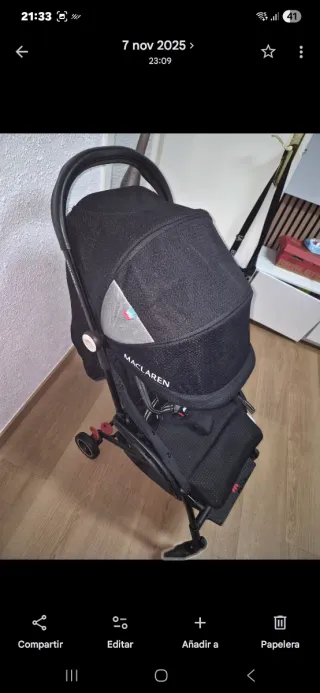 Silla Maclaren Atom con barra delantera apta avion