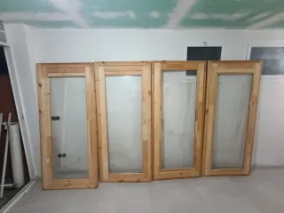 Cristalera madera doble puerta nueva