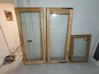 Cristalera madera doble puerta nueva