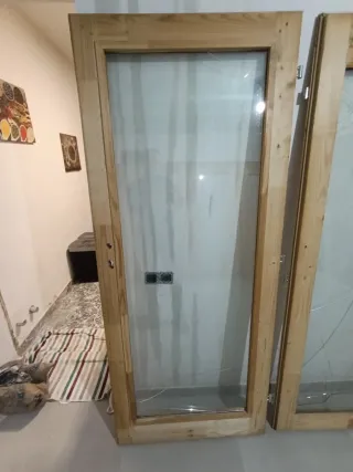 Cristalera madera doble puerta nueva