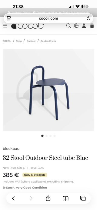 Taburete Blockbau Outdoor Acero Azul