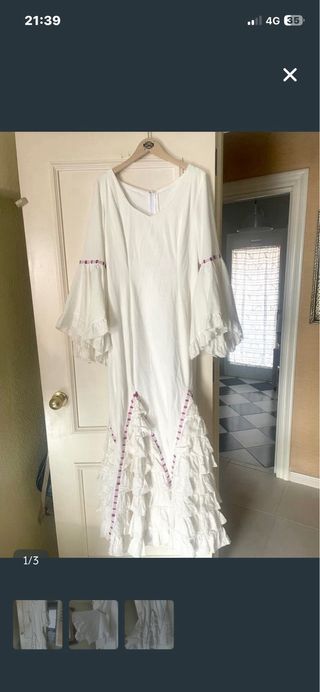 Traje de flamenca blanco