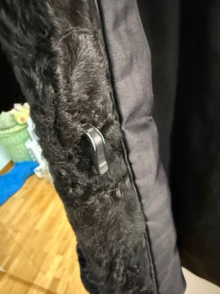 Abrigo de piel largo de astracán vintage negro