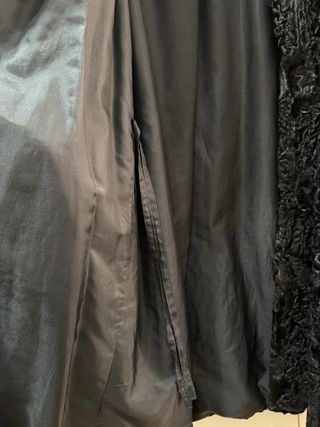 Abrigo de piel largo de astracán vintage negro