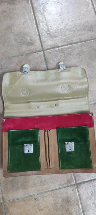 Maletín vintage cuero y ante