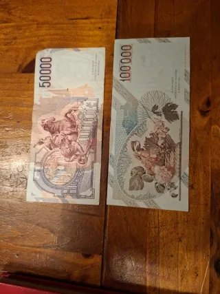 Lotto Banconote Italiane: 100.000 + 50.000 Lire