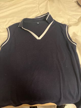 Chaleco polo azul marino mujer