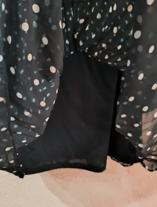 Vestido Zara Negro Lunares