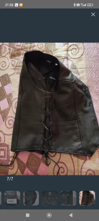 Chaleco de cuero Juana negro