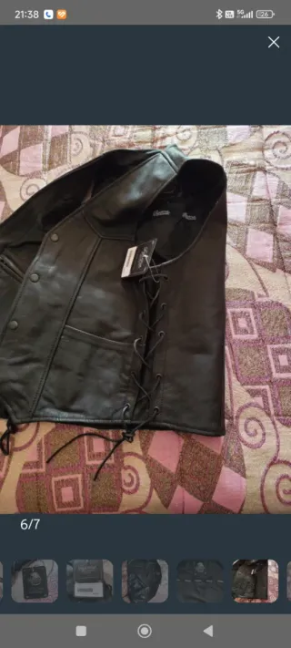 Chaleco de cuero Juana negro