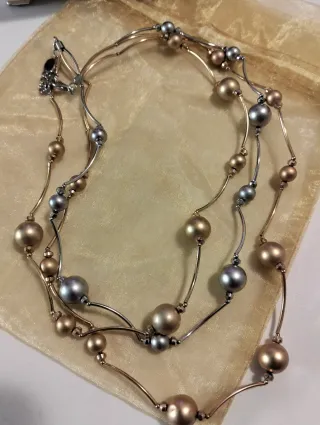 Collana bicolore oro e argento