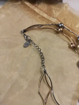 Collana bicolore oro e argento