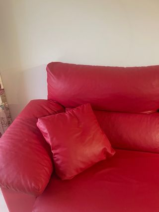 Sofá Chaise Longue Piel Rojo