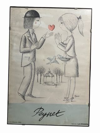 Poster vintage Peynet Salone La Stampa 1984