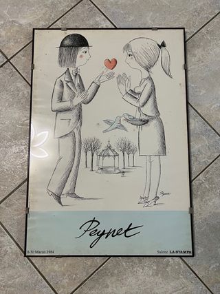 Poster vintage Peynet Salone La Stampa 1984