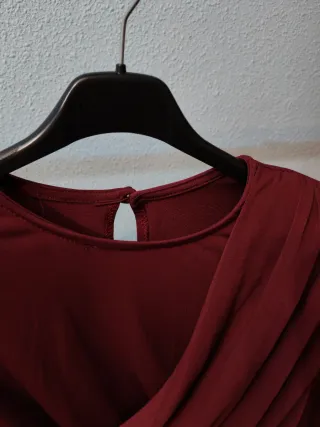 Crop top burdeos drapeado