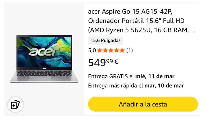 Acer Aspire Go 15 Portátil 15.6 Full HD
