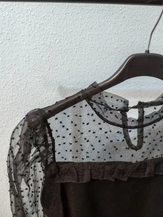 Camisa fiesta transparente con lunares