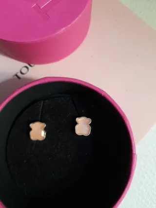 Pendientes Tous Oso Rosa y Plata Originales