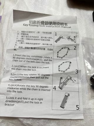 Candado Plegable Bicicleta/Patinete Eléctrico