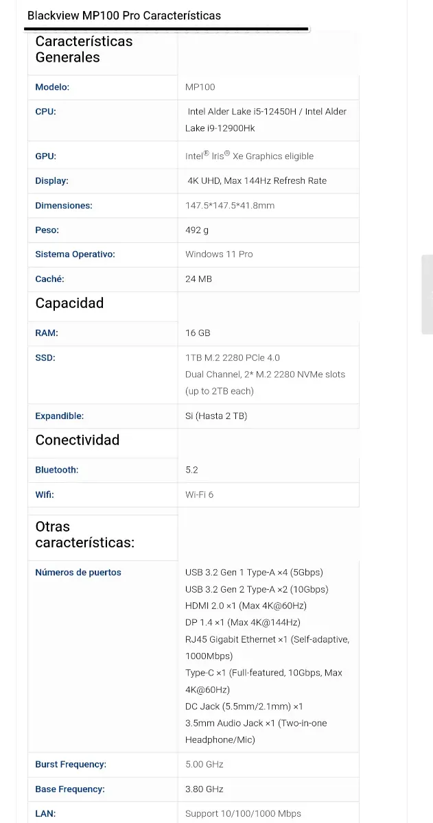 Pc Blackview MP100 PRO, Intel® i9 afbeelding 4