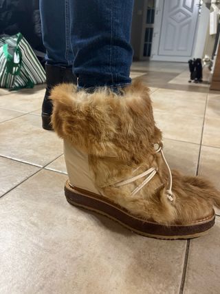 Botas de cuña con pelo tipo esquimo