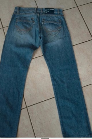 Jeans X-CAPE uomo vita bassa gamba dritta vintage