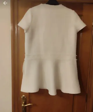 Vestido Tweed Blanco Zara Mujer