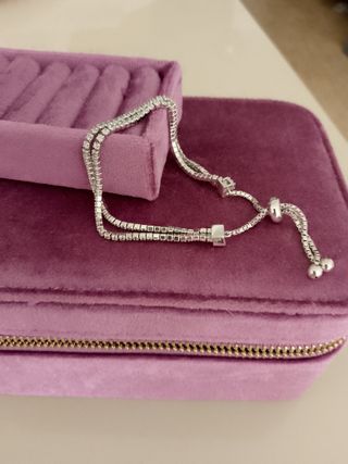 Pulsera Plata con Piedras 24cm