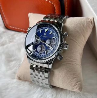 Reloj Cronógrafo Azul y Plateado