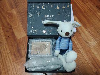 Set regalo bebé niño: manta, peluche, gorro