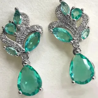 Pendientes Circonitas y Esmeraldas