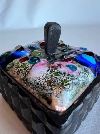 2 Scatole Portagioie Art Deco Smalto 1970