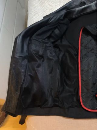 Chaqueta Cuero Moto Custom Negra