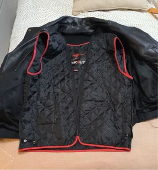 Chaqueta Cuero Moto Custom Negra