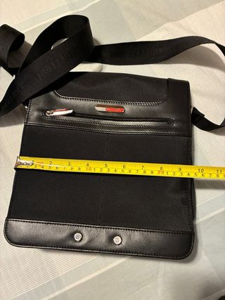 Bandolera negra de caballero de piel y tela