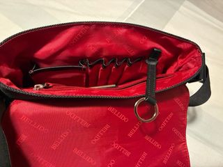 Bandolera negra de caballero de piel y tela