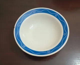 Plato hondo porcelana azul y blanco