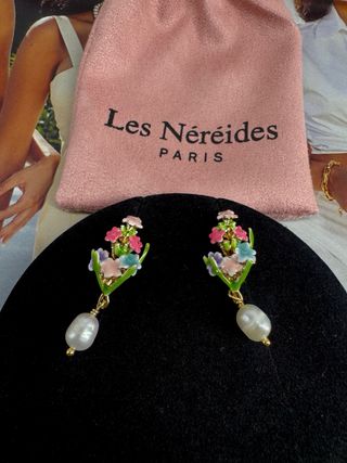 Pendientes Les Néréides Flores Perla