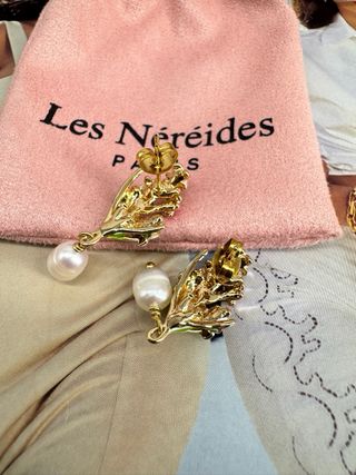 Pendientes Les Néréides Flores Perla