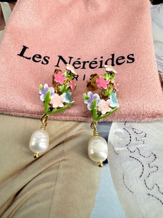 Pendientes Les Néréides Flores Perla