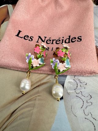 Pendientes Les Néréides Flores Perla