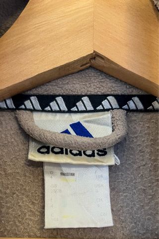 Adidas Vintage Fleece Jacket Beige Full Zip 90s St