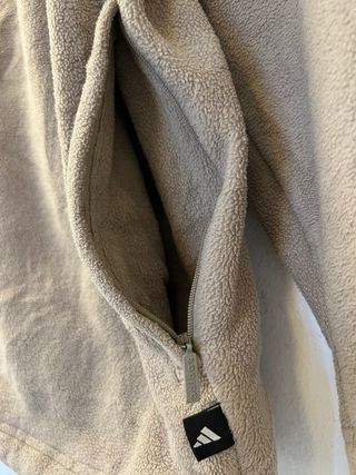 Adidas Vintage Fleece Jacket Beige Full Zip 90s St