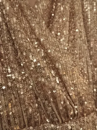 Vestido fiesta lentejuelas dorado T.54