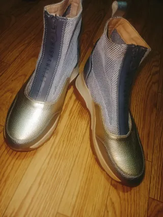 Zapatillas Botín Oro y Plata