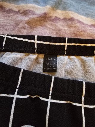 Falda mini cuadros blanco y negro