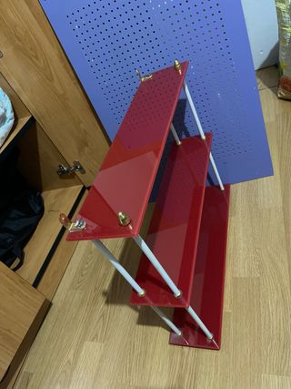 Estantería de 3 baldas roja