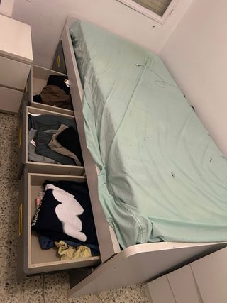 Cama individual 90cm con cajones
